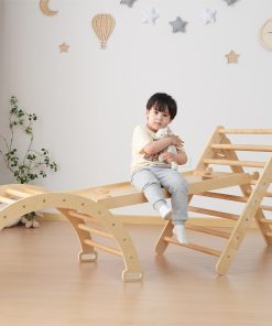 Foldable Wooden, Toddler Baby Climbing Toy Gym, Indoor Playground Jungle Gym for Baby Toddle