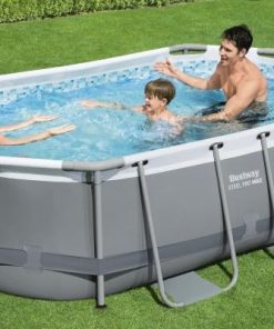 Alternative view of Power Steel 14' x 8'2" x 39.5" Oval Above Ground Pool Set | Includes 530gal Filter Pump, Ladder, ChemConnect Dispener