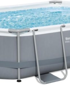Power Steel 14' x 8'2" x 39.5" Oval Above Ground Pool Set | Includes 530gal Filter Pump, Ladder, ChemConnect Dispener