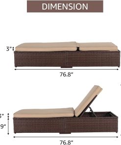 Alternative view of Patiorama Outdoor Patio Lounge Chair Elegant Reclining Adjustable Pool Rattan Chaise Chair