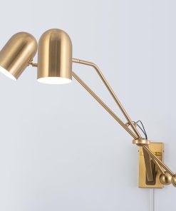 Modern Plug in Wall Sconces Set of 2, Black Swing Arm Wall Lights with ON/Off Switch Cord for Bedroom Living Room