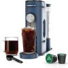 Ninja Pods & Grounds Single-Serve Coffee Maker, K-Cup Pod Compatible, Brews Grounds, Compact Design, 56-oz. Reservoir, 6-oz. Cup to 24-oz. Travel Mug Brew Sizes, Iced Coffee Maker, Stone, PB041ST