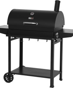 Royal Gourmet CC1830T 30-Inch Barrel Charcoal Grill with Warming Rack & Front Storage Basket, Outdoor BBQ Grill with 627 sq. in. Grilling Area for Backyard Barbecue Cooking Party, Black