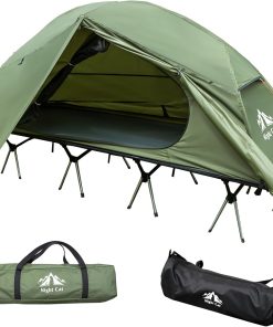 Camping Cot Tent - Waterproof 1-Person Off-Ground Combo Cot Bed for Adults Portable Easy Set-up Tent