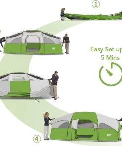 Alternative view of CAMPROS CP Tent 8 Person Camping Tents, Weather Resistant Family Tent, 5 Large Mesh Windows, Double Layer, Divided Curtain for Separated Room, Portable with Carry Bag