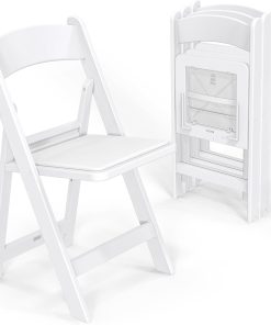 Alternative view of VINGLI Resin Folding Chair with Cushion Foldable Plastic Chair with Comfortable Cushioned Seat