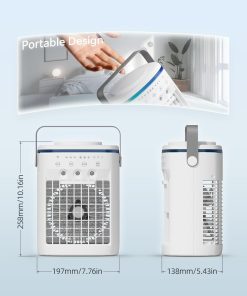 Alternative view of Portable Air Conditioner,Cooling Fan with 3 Speeds &3 Modes,2-8H Timer,1000ml Water Tank, Remote Control,4 in 1 Humidifier, Air Conditioner,Fan,Night Light,Evaporative Air Cooler for Home,Office