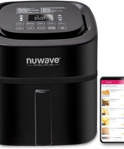 Alternative view of Nuwave Brio 15.5Qt Air Fryer/Oven quickly reheats, bakes, and dehydrates food with a temperature control range of 50°-425°F 1800W.