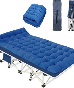 2-pack camping cots with mattresses, comfortable sleeping beds, adult camping cots, 2-person folding beds, heavy-duty sleeping beds