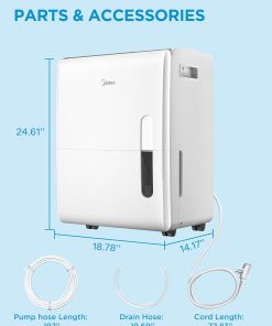 Alternative view of 4,500 Sq. Ft.Dehumidifier for Basement, Energy Star Certified, With Reusable Air Filter 50 Pint - Ideal For Basements, Large & Medium Sized Rooms, And Bathrooms (White)