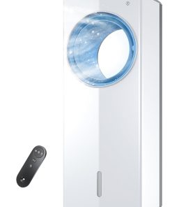 Windowless Portable Air Conditioner, 26.3" Small Evaporative Air Cooler for Room No Window, 3-Speed Settings, 4 Modes, 7H Timer, Remote Control, 4 Ice Packs, Quiet AC Unit for Bedroom