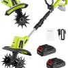 Saker 22V Cordless Electric Garden Tiller Cultivator, Lightweight Rototiller for Gardening, 9-Inch Tilling Width, 6.3-Inch Depth for Soil Preparation, Weeding, and Gardening 2 Batteries SK-TC18B