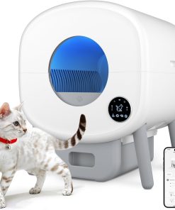 Self Cleaning Litter Box, Large Capacity Automatic Cat Litter Box Self Cleaning for Cats, App Control,Safety Protection, 2 Roll Garbage Bags