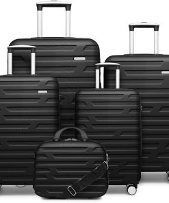 Luggage 6-piece hardshell expandable suitcase lightweight travel carry-on luggage set