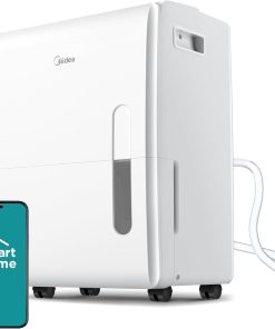 Midea 4,500 Sq. Ft. Dehumidifier With Pump Included, Energy Star Certified, 50 Pint - Ideal For Basements, Large & Medium Sized Rooms, And Bathrooms (White)