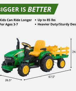 Alternative view of Peg Perego John Deere Ground Force Tractor with Trailer 12 Volt Ride on