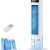 Evaporative Air Cooler, 3-in-1 Portable Air Conditioners for Room, 4 Modes 3 Speeds, Fast Cooling Portable AC Unit w/24H Timer, Remote Oscillating Tower Fan, Quiet Swamp Cooler for Bedroom Office
