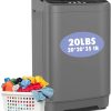 Nictemaw Portable Washing Machine, 20Lbs Capacity Full-Automatic Portable Washer Machine, 2.8Cu.ft Washer and Dryer Combo with Drain Pump, 10 Programs & 8 Water Levels for Apartment, Dorms, RV