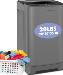 Nictemaw Portable Washing Machine, 20Lbs Capacity Full-Automatic Portable Washer Machine, 2.8Cu.ft Washer and Dryer Combo with Drain Pump, 10 Programs & 8 Water Levels for Apartment, Dorms, RV