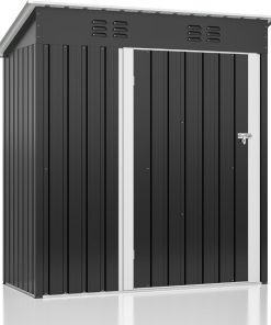 Alternative view of Polar Aurora 8 x 12 FT Outdoor Storage Shed, Metal Garden Shed with Updated Frame Structure, Tool Sheds for Backyard Garden Patio Lawn Black