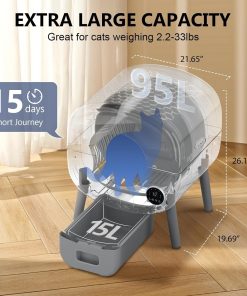 Alternative view of Self Cleaning Litter Box, Large Capacity Automatic Cat Litter Box Self Cleaning for Cats, App Control,Safety Protection, 2 Roll Garbage Bags