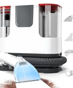 Upholstery Carpet Cleaner, 12Kpa Portable Spot and Stain Cleaner, Easy Move with Universal Wheels & Handle, 1.18-inch Deep Cleaning Machine for Couch, Stairs, Car and Pet Messes