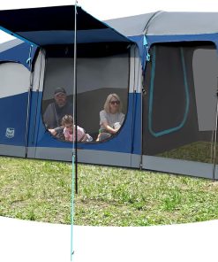 TIMBER RIDGE 8 Person Family Camping Tent with Screen Room, Double Layer Waterproof Weather Resistant Big Tunnel Tent with Rainfly Carry Bag, Large Family Tent for Outdoor Party 20ft x 8ft x 76in