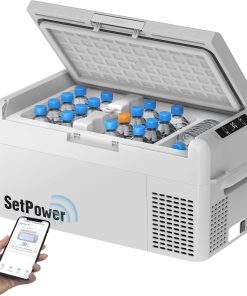 12V Refrigerator 21 Quart Portable Freezer 50 Hours Keep Cool,Electric Cooler for Vehicles Car Refrigerator 12V Portable Fridge for Car Camping Truck Van RV SUV Road Trip Travel RF20