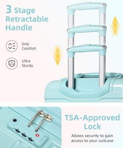 Alternative view of 6-piece luggage set, expandable hardshell suitcase set with spinner wheels, lightweight rolling luggage set