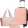 LONG VACATION 6 Piece Luggage Set Carry on Suitcase with ABS+PC hardshell, Spinner Wheels & YKK Zipper TSA Lock