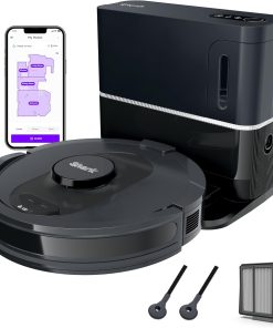 Voice Control Robot Vacuum with Matrix Clean Navigation, Home Mapping, 60-Day Capacity, XL Self-Empty Base for Homes with Pets, Carpet & Hard Floors, Cool Grey