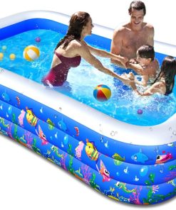 Inflatable Swimming Pool, 120" x 72" x 22" Kiddie Pools, Family Lounge Pools Thickened Above Ground Family Pool for Summer Water Party, Backyard, Garden Lawn, Blue