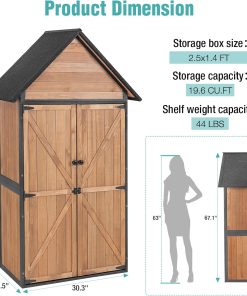 Alternative view of Sheds Outdoor Storage Garden Shed with Metal Frame Structure and Adjustable Shelves