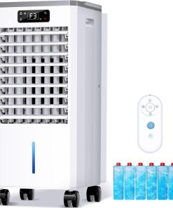 Windowless Portable Air Conditioners, Evaporative Air Cooler w/3 Modes & 3 Speeds, 12H Timer for Smart Auto-off, 2-Gal Tank for 20H Cooling,16FT Remote,No Hose Needed,46db Swamp Cooler