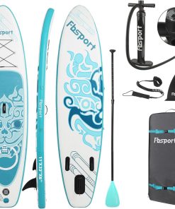 FBSPORT 11' Premium Stand Up Paddle Board, Yoga Board with Durable SUP Accessories & Carry Bag | Wide Stance, Surf Control, Non-Slip Deck, Leash, Paddle and Pump for Youth & Adult