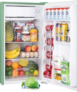 Upstreman 3.2 Cu.Ft Mini Fridge with Freezer, Single Door Mini Fridge, Dorm Fridge, Adjustable Thermostat, Mini Refrigerator for Bedroom, Office, Dorm, Black-BR321