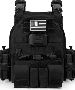 Magnetic Tactical Vest for Men: Plate Carrier Vest Quick Release One-Button Disassembly Lightweight Vest