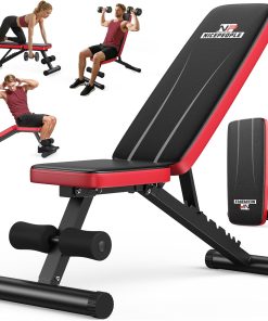 Basic Weight Bench for Home Gym, Foldable Workout Bench with 8 Backrests, 660LBS Weight Capacity Adjustable Bench