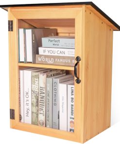 Outdoor Library Book Box Double Free Literature Exchange Box Book Storage Little Wood Cabinet