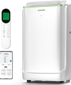 ZAFRO 8,000 BTU Portable Air Conditioners, 4 Modes Portable AC Unit with Fast Cooling/Energy Efficient/Remote/24Hrs Timer for Bedroom/Dorms/Indoor Rooms, White