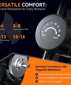 Alternative view of Foldable Exercise Bike Stationary Bikes for Home, 5 IN 1 Indoor Workout Bike, Cycling Bike with 16-Level Quiet Magnetic Resistance, 6.6 LBS Flywheel and 300LBS Capacity, 2025 Designed 817 X-bike