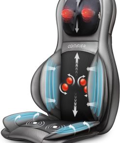 COMFIER Massager Chair with Heat Shiatsu Neck Back Massager Portable with Compress & Rolling Massage Chair Pad for Full Back Neck & Shoulders Full Body Pain