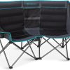 Double Camping Chair with Cooler 3-Person Folding Extra Large Camping Chair with 1000-Pound Load Capacity