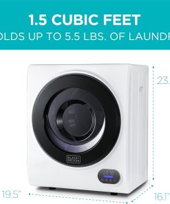 Alternative view of Compact Clothes Dryer, 1.5 Cu. Ft. 850W Electric Dryer, 120V Vented Portable Dryer with Stainless Steel Drum, for 5.5 lbs. of clothing for Standard Wall Outlet