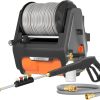 Giraffe Tools Grandfalls Pressure Washer, Max 2900 PSI, 2.2 GPM Electric Wall Mounted Power Washer with 100ft Retractable Hose, Foam Cannon, 4-Nozzles for Car/Driveways/Patios