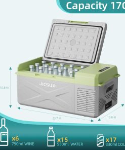 Alternative view of 12V Car Refrigerator, 17 Quart Portable Freezer 12 Car Fridge (-4F~68F) Compressor Electric Cooler with 12/24V DC 110-240V AC, APP Control For Car Truck RV Camping, Travel Outdoor Home
