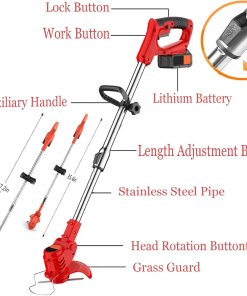 Alternative view of Weed Wacker Electric Cordless Grass Trimmer with 3Types Blades Included 2Pcs 24v 4Ah