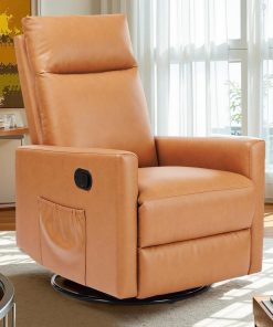 Alternative view of Sweetcrispy Recliner Chair, 360 Swivel Rocker Chair for Adults, Glider Rocker Recliners, Nursery Chairs for Living Room, High Back, Upholstered Deep Seat, Classical Brown