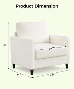 Alternative view of Loveseat Sofa 51" Love Seat Comfy Corduroy Small Loveseat Small Spaces Tool-Free Setup Couch
