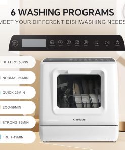 Alternative view of Mini dishwasher countertop .Compact Dishwasher with drying.Double spray arms. Portable Countertop Dishwasher With Water Tank, 6 wash programs, .Lavavajillas portatil can wash baby bottles.